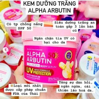 Kem Kích Trắng Alpha Arbutin Collagen Body Serum SPF50 500 gr giá sỉ