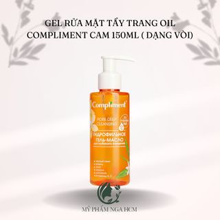 Gel rửa mặt OIL COMPLIMENT Cam, sạch sâu se khít chân lông, phù hợp da dầu, da thường hoặc thường xuyên makeup (DẠNG VÒI)