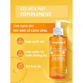 Gel rửa mặt OIL COMPLIMENT Cam, sạch sâu se khít chân lông, phù hợp da dầu, da thường hoặc thường xuyên makeup (DẠNG VÒI)