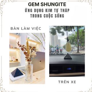 Kim tự tháp Shungite Ngăn bức xạ điện từ 5G, Đá bảo vệ năng lượng Đá phong thủy, Thanh tẩy, thiền 5cm