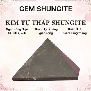Kim tự tháp Shungite Ngăn bức xạ điện từ 5G, Đá bảo vệ năng lượng Đá phong thủy, Thanh tẩy, thiền 5cm