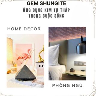 Kim tự tháp Shungite Ngăn bức xạ điện từ 5G, Đá bảo vệ năng lượng Đá phong thủy, Thanh tẩy, thiền 5cm