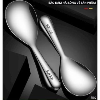 Vá thìa múc cơm SUS 304 đẹp bóng loáng sang trọng 20.5x7cm
