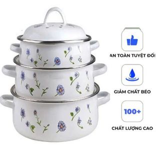 BỘ 3 NỒI TRÁNG MEN CAO CẤP