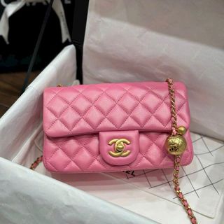 Túi Xách "C h a n e l Classic" Màu Hồng Siêu Nét , Hàng Siêu Cấp Like Authentic 1:1 Best Quality