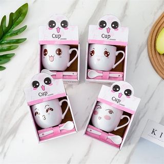 Set Cốc Sứ ChiBi Kèm Thìa 200ml (Thùng 100 Bộ)