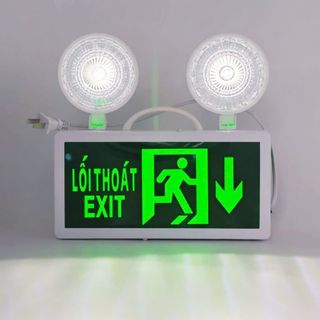 Đèn chiếu sáng sự cố kết hợp đèn exit thoát hiểm 2 mặt chỉ hướng
