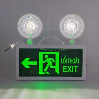 Đèn chiếu sáng sự cố kết hợp đèn exit thoát hiểm 2 mặt chỉ hướng