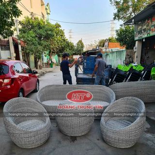 Sofa trứng giá rẻ ghế mây tròn ghế nhựa giả mây sân vườn giá rẻ