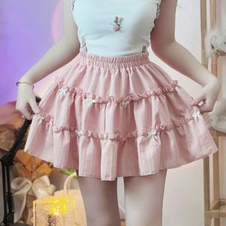 CHÂN VÁY VIỀN NHÚN ĐÍNH NƠ SỌC ĐÔI  - LÊ PHƯƠNG BOUTIQUE