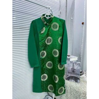 Áo dài nam Gấm thượng hải phối tuyết mưa - Đủ sz 5Xl, sẵn kho sỉ