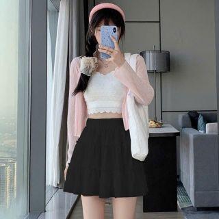 CHÂN VÁY VIỀN NHÚN VẢI SỌC ĐÔI - LÊ PHƯƠNG BOUTIQUE