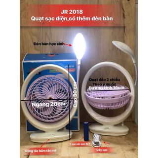 QUẠT SẠC ĐỂ BÀN CÓ ĐÈN JR 2018