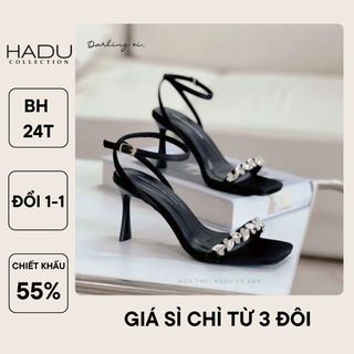 Giày sandal 7P quai ngang đính đá cao cấp Hadu M7129