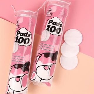 Bông Tẩy Trang Gấu Hồng 100 Miếng (Thùng 144 Cái)
