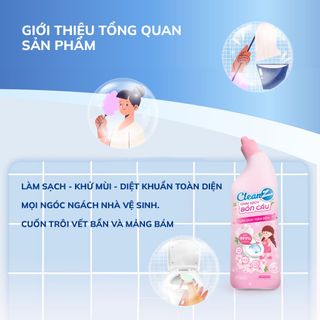 Chai Nước Tẩy Rửa Bồn Cầu, Toilet, Nhà Vệ Sinh Hương Hoa Anh Đào Khử Mùi Diệt Khuẩn CTB809 - BECHIP