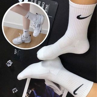 Bộ 10 đôi tất thể thao màu trắng thời trang phong cách Hàn Quốc - Cổ ngắn