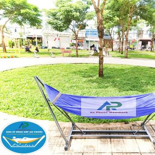 Bộ võng xếp khung vuông sơn tĩnh điện kèm mặt lưới cao cấp cỡ đại