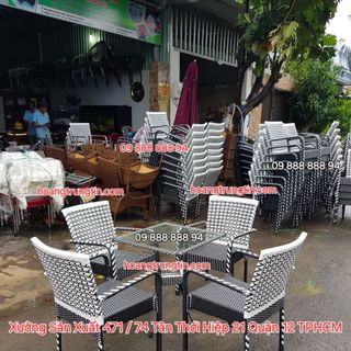 Bàn Ghế Nhựa cafe giá rẻ bàn ghế mây nhựa giá rẻ tại xưởng sản xuất Sài Gòn giá sỉ