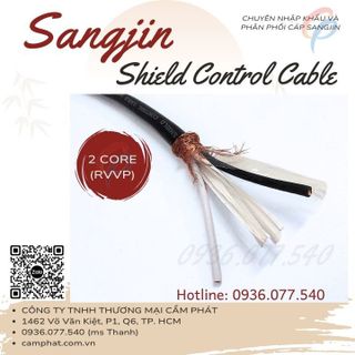 Cáp điều khiển 2 x 1.25 mm2 - Cáp Sangjin có lưới chống nhiễu 2C - Cáp mềm RVVP giá sỉ