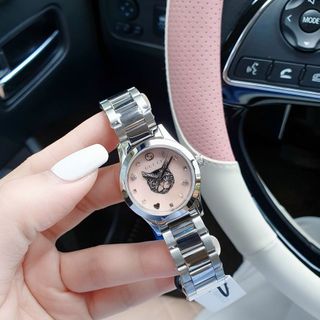 ĐỒNG HỒ NỮ CAO CẤP GU CII MẶT MÈO XINH XẮN DÂY THÉP 4
