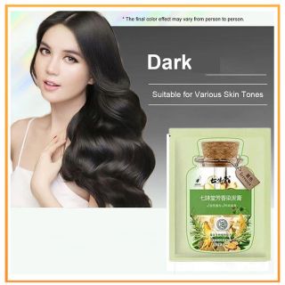 Hộp 10 Gói Dầu Gội Nhuộm Tóc Thảo Dược Qiweitang Lên Màu Đều Đẹp Màu Đen-Màu Nâu(30ml/Gói)