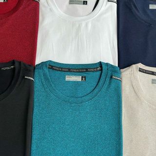 Áo thun nam vải kim cương Lô vải mịn mát Phom chất chuẩn đẹp Size Ri 12221 Tách nửa ri được
