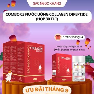 COMBO 03 Nước Uống Collagen Dipeptide Sắc Ngọc Khang [Hộp 30 Túi] TẶNG 1 trong 2 COMBO tặng kèm giá sỉ