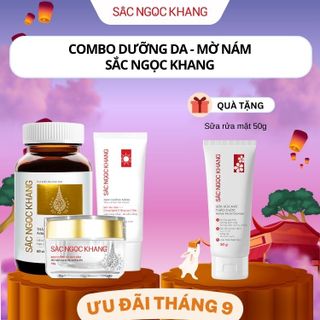 COMBO DƯỠNG DA MỜ NÁM (Kem Chống Nắng Sa Mạc 50g & Viên Uống Sắc Ngọc Khang Vi Tảo Lục 60 Viên & Kem Dưỡng Da Ban Đêm 10g) TẶNG Sữa Rửa Mặt Thảo Dược [Tuýp 50g] giá sỉ