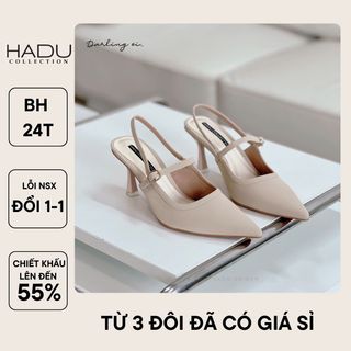 Dép cao gót 7P dây quai cài mũi nhọn basic Hadu M7131 giá sỉ