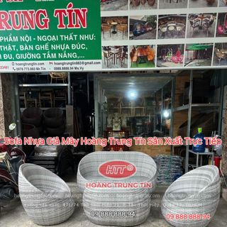 Sofa nhựa giả mây giá rẻ ghế trứng cafe giá rẻ