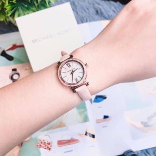 ĐỒNG HỒ NỮ CAO CẤP M KORS DÂY DA HỒNG MẶT NHỎ SIÊU XINH 6
