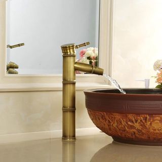 Vòi lavabo thân trúc màu đồng cổ chức năng nóng lạnh mã V30DT giá sỉ