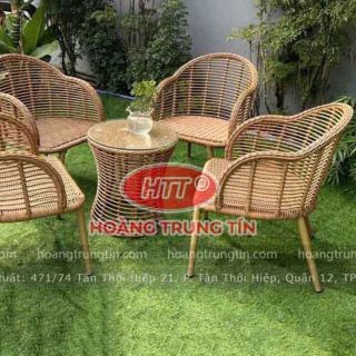 Bộ bàn ghế cafe mây nhựa cao cấp giá xưởng sản xuất giá sỉ