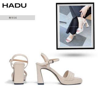 Giày Sandal Gót Vuông 9P Sườn Kép Quai Ngang ARES HADU M956 Đúp Trước 3P - BH 24 Tháng