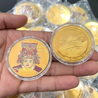 Xu Bà Chúa Châu Đốc Mạ Vàng In Màu 3D kém túi gấm Phúc, Lộc. -Gía sỉ, giá buôn bán, lì xì Tết.