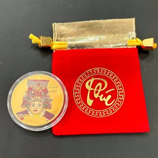 Xu Bà Chúa Châu Đốc Mạ Vàng In Màu 3D kém túi gấm Phúc, Lộc. -Gía sỉ, giá buôn bán, lì xì Tết.