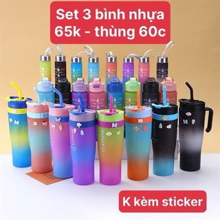 Set 3 Bình Nhựa Có Tay Cầm giá sỉ