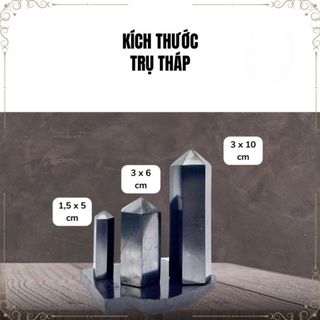 Trụ tháp Shungite Ngăn bức xạ điện từ 5G, đá thanh tẩy trong phong thủy, tarot, reiki, thiền Đánh bóng 1,5x5cm