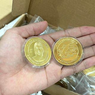 [Sỉ Rẻ Nhất] Đồng Xu Cô Võ Thị Sáu Mạ Vàng tặng kèm túi gấm Phúc- Lộc, lì xì Tết.