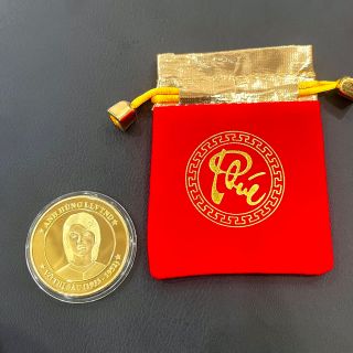 [Sỉ Rẻ Nhất] Đồng Xu Cô Võ Thị Sáu Mạ Vàng tặng kèm túi gấm Phúc- Lộc, lì xì Tết.