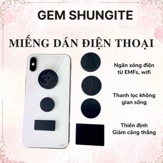 ￼Miếng dán điện thoại chắn sóng điện từ Shungite giảm bức xạ 5G, Đá bảo vệ năng lượng Thanh tẩy Đánh bóng 15x30mm giá sỉ