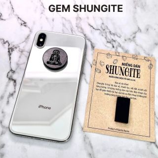 Miếng dán điện thoại chắn sóng điện từ Shungite giảm bức xạ 5G, Đá bảo vệ năng lượng Thanh tẩy Đánh bóng 15x30mm