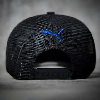 Nón Lưỡi Trai Pu.ma Đen Logo in Xanh cap Chất Dù