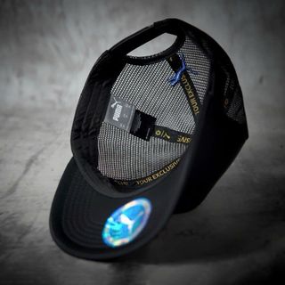 Nón Lưỡi Trai Pu.ma Đen Logo in Xanh cap Chất Dù