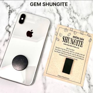 Miếng dán điện thoại chắn sóng điện từ Shungite giảm bức xạ 5G, Đá bảo vệ năng lượng Thanh tẩy tròn đánh bóng 20mm