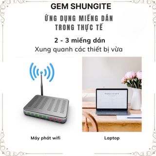 Miếng dán điện thoại chắn sóng điện từ Shungite giảm bức xạ 5G, Đá bảo vệ năng lượng Thanh tẩy tròn đánh bóng 20mm