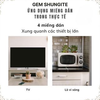 Miếng dán điện thoại chắn sóng điện từ Shungite giảm bức xạ 5G, Đá bảo vệ năng lượng Thanh tẩy tròn đánh bóng 20mm