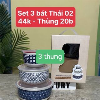 Set 3 Thố Sứ Thái Lan giá sỉ