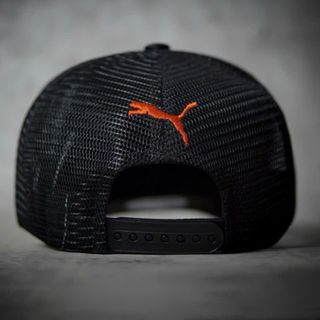 Nón Lưỡi Trai Pu.ma Đen Logo in Đỏ cap Chất Dù
